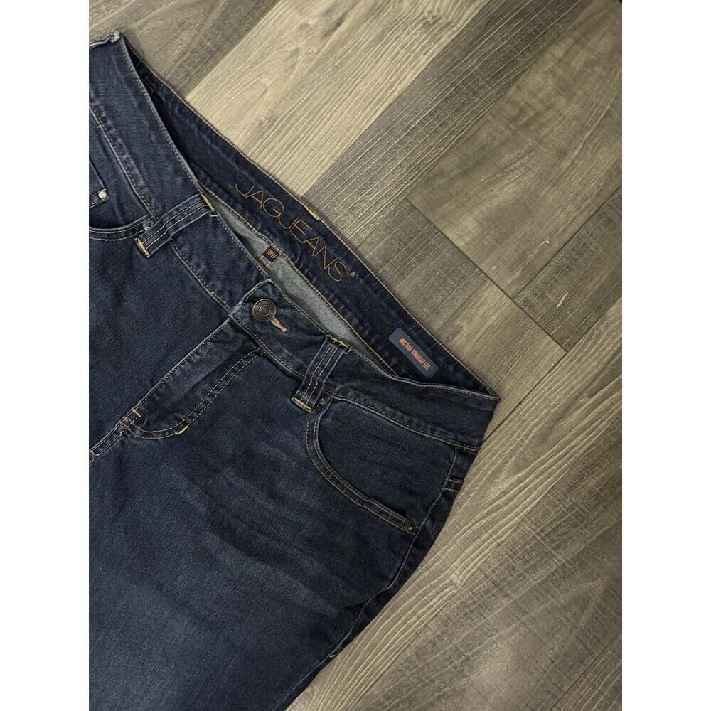 JAG Jeans Womens Jackson Mid Rise Straight Leg Dark Wash Denim Jeans 18W 35x31 - Picture 3 of 7